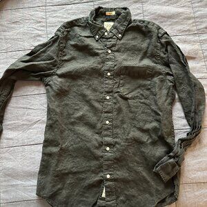 Jcrew slim fit black linen shirt